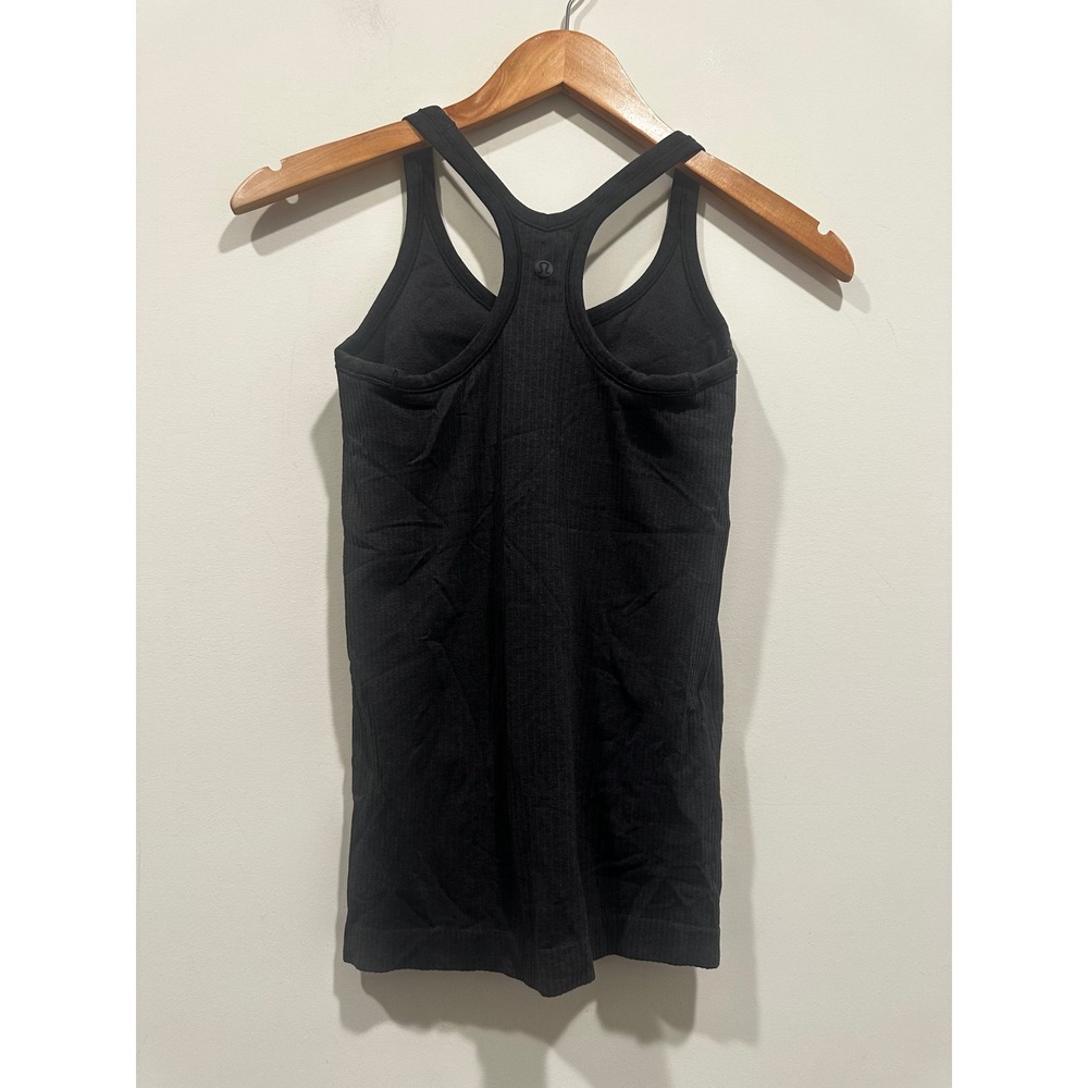 Lululemon Ebb to Street Tank Top Black Ribbed Racerback Size 4